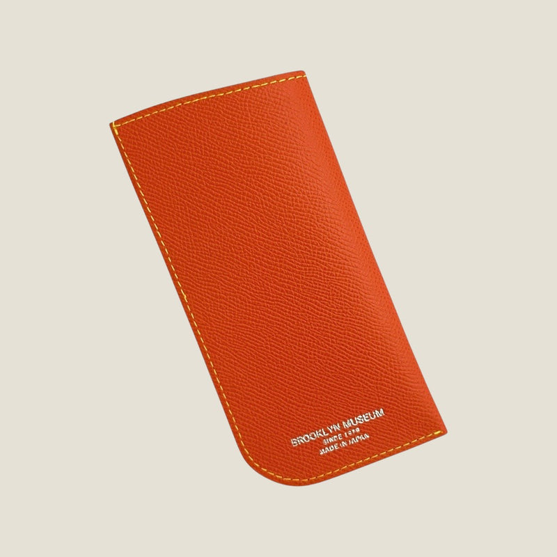 [フレンチカーフ] <br>メガネケース<br>color：オレンジ