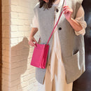 [フレンチカーフ]<br>ボックスサコッシュL<br>color：マゼンタピンク