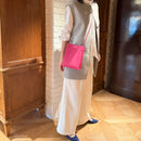 [フレンチカーフ]<br>ボックスサコッシュL<br>color：マゼンタピンク