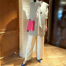 [フレンチカーフ]<br>ボックスサコッシュL<br>color：マゼンタピンク