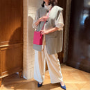 [フレンチカーフ]<br>ボックスサコッシュL<br>color：マゼンタピンク