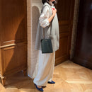 [フレンチカーフ]<br>ボックスサコッシュL<br>color：ダークグリーン