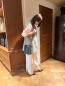 [フレンチカーフ]<br>ボックスサコッシュL<br>color：ダークグリーン