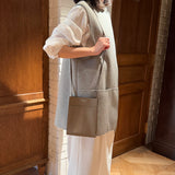 [French calf]<br>Box sacoche L<br>color: taupe