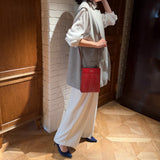 [Croc pattern]<br>Box sacoche L<br>color: red