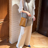 [Croc pattern]<br>Box sacoche L<br>color: khaki