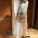 [Croc pattern]<br>Box sacoche L<br>color: khaki
