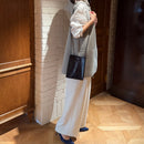 [クロコパターン]<br>ボックスサコッシュL<br>color：ネイビー