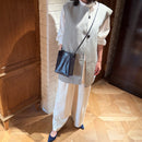 [クロコパターン]<br>ボックスサコッシュL<br>color：ネイビー