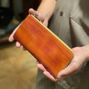 [Persimmon astringent dyeing] <br>L Zip long wallet<br>【Build-to-order manufacturing】