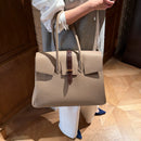 [トリヨンラグーン×クロコダイル]<br>ヴォヤージュLバッグ<br>color：トープ×ダークブラウン