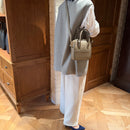 [Shrink leather]<br>Postman mini shoulder<br>color: Tope