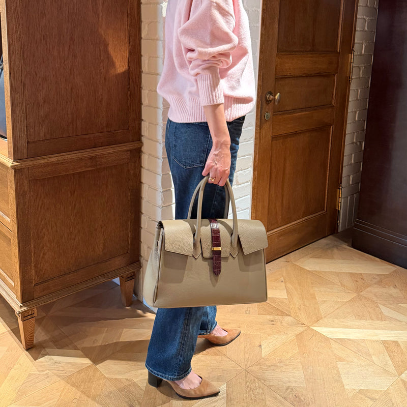 [シュリンクレザー]<br>ヴォヤージュMバッグ<br>color：トープ