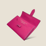 [French calf] <br>belt card case<br>color: magenta pink