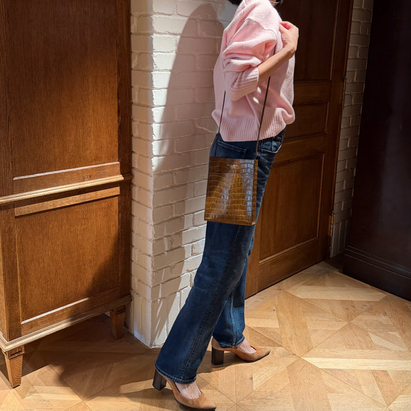 [Croco pattern]<br>Box Sacoche L<br>color: Khaki