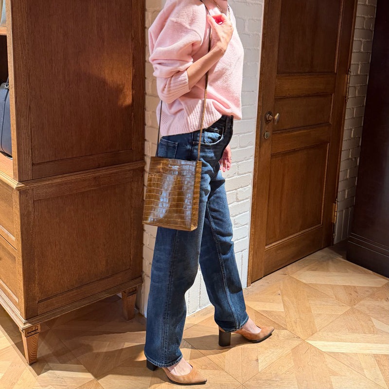 [Croco pattern]<br>Box Sacoche L<br>color: Khaki