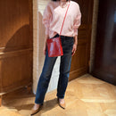 [クロコパターン]<br>ボックスサコッシュL<br>color：レッド