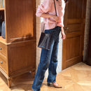 [クロコパターン]<br>ボックスサコッシュL<br>color：ネイビー