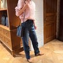 [クロコパターン]<br>ボックスサコッシュL<br>color：ネイビー