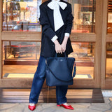[Taurillon Lagoon]<br>parnet tote bag<br>color: navy