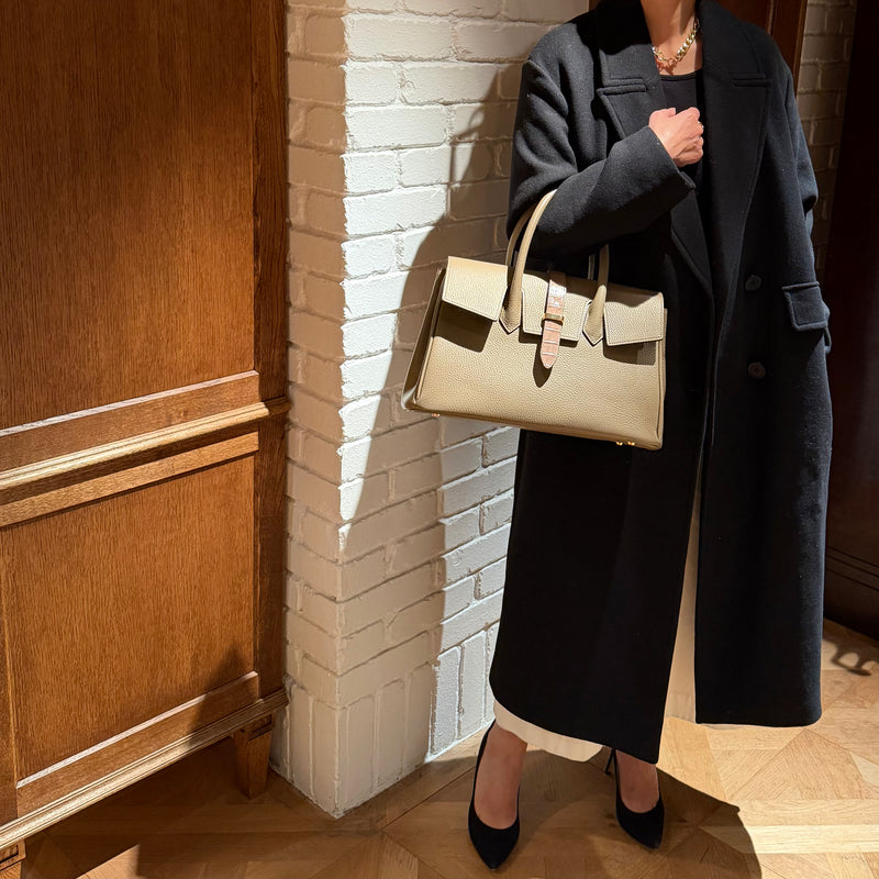 [シュリンクレザー]<br>ヴォヤージュMバッグ<br>color：トープ×トープ