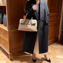 [トリヨンラグーン×クロコダイル]<br>ヴォヤージュMバッグ<br>color：トープ×トープ