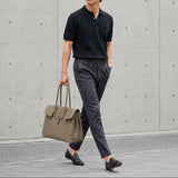 [Shrink leather x croco pattern leather]<br>Voyage L bag<br>color: taupe x taupe