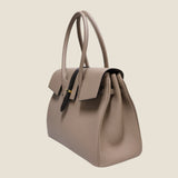 [Taurillon Lagoon x Crocodile]<br>Voyage L bag<br>color: taupe x dark brown