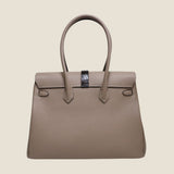 [Taurillon Lagoon x Crocodile]<br>Voyage L bag<br>color: taupe x dark brown