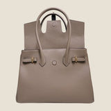 [Taurillon Lagoon x Crocodile]<br>Voyage L bag<br>color: taupe x dark brown