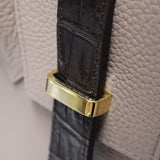 [Taurillon Lagoon x Crocodile]<br>Voyage L bag<br>color: taupe x dark brown