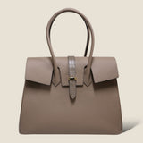[Taurillon Lagoon x Crocodile]<br>Voyage L bag<br>color: taupe x taupe