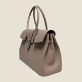 [Taurillon Lagoon x Crocodile]<br>Voyage L bag<br>color: taupe x taupe