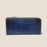 [Indigo dyed crocodile] <br>L zip long wallet<br>[Made to order]
