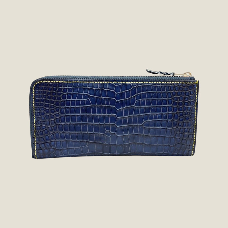 [Ai dyed crocodile] <br>L Zip long wallet