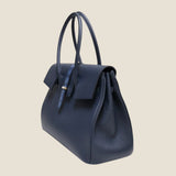 [Taurillon Lagoon x Crocodile]<br>Voyage L bag<br>color: navy