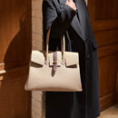 [トリヨンラグーン×クロコダイル]<br>ヴォヤージュLバッグ<br>color：トープ×ダークブラウン