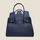[Taurillon Lagoon x Crocodile]<br>Voyage L bag<br>color: navy