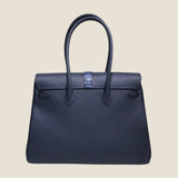 [Taurillon Lagoon x Crocodile]<br>Voyage L bag<br>color: navy