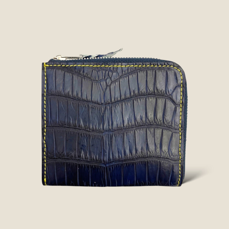 [Ai dyed crocodile] <br>Half L zip wallet<br>[Made to order]