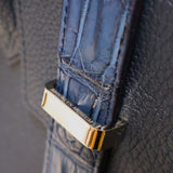 [Taurillon Lagoon x Crocodile]<br>Voyage L bag<br>color: navy