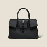 [Taurillon Lagoon x Crocodile]<br>Voyage M bag<br>color: black