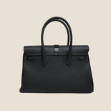 [Taurillon Lagoon x Crocodile]<br>Voyage M bag<br>color: black
