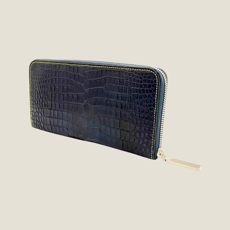 [Ai dyed crocodile] <br>Round zip long <Standard>