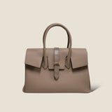 [Taurillon Lagoon x Crocodile]<br>Voyage M bag<br>color: taupe x taupe