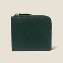 [フレンチカーフ] <br>ハーフLジップウォレット<br>color：ダークグリーン