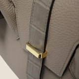 [Taurillon Lagoon x Crocodile]<br>Voyage M bag<br>color: taupe x taupe