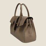 [Taurillon Lagoon x Crocodile]<br>Voyage M bag<br>color: taupe x dark brown