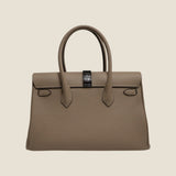 [Taurillon Lagoon x Crocodile]<br>Voyage M bag<br>color: taupe x dark brown