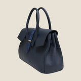 [Taurillon Lagoon x Crocodile]<br>Voyage M bag<br>color: navy
